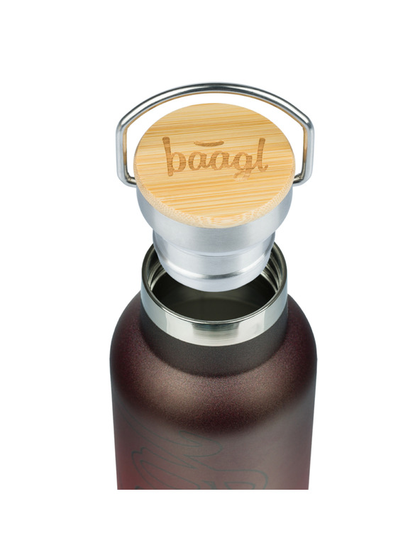 BAAGL  BAAGL Termoláhev s bambusovým víčkem Gradient červeno-černá, 500 ml