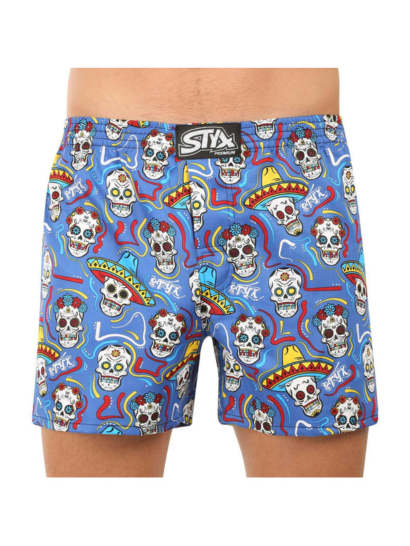Styx Pánské trenky Styx premium art klasická guma lebky