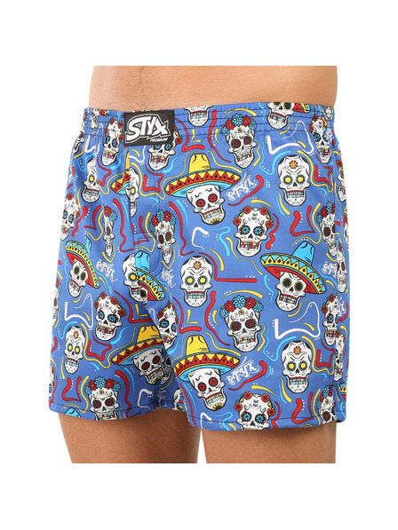 Styx Pánské trenky Styx premium art klasická guma lebky