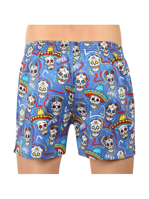 Styx Pánské trenky Styx premium art klasická guma lebky