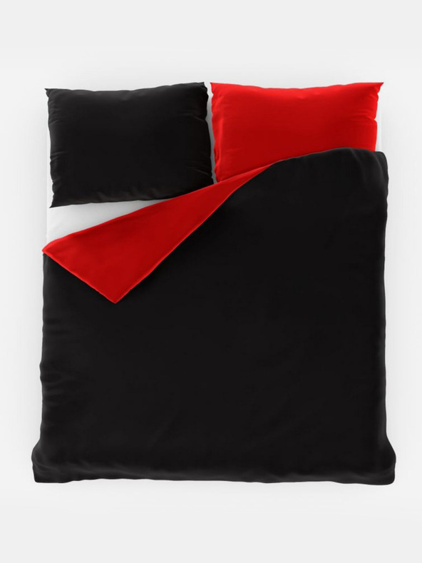 Kvalitex Saténové prodloužené povlečení LUXURY COLLECTION 140x220, 70x90cm červené / černé