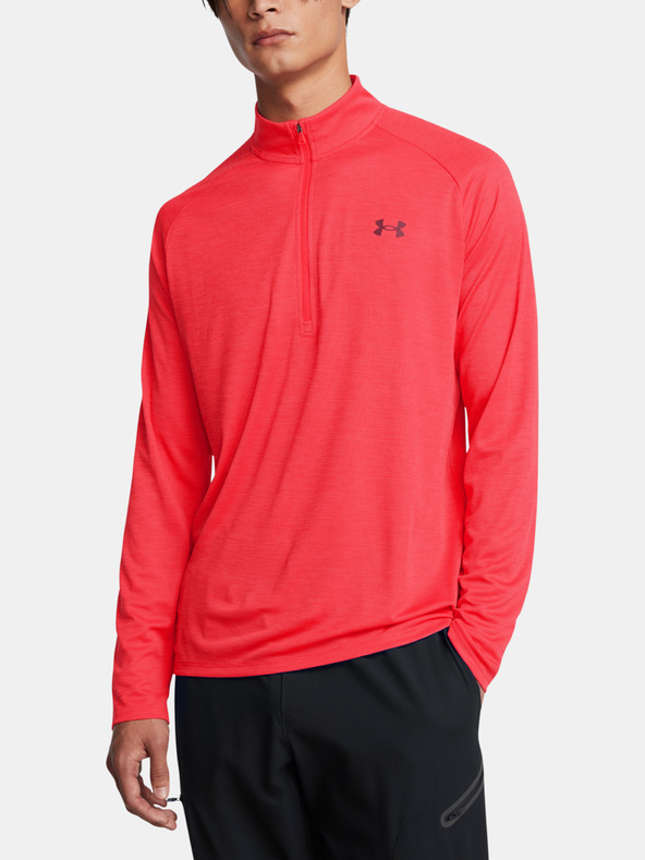 Under Armour Pánské tričko Under Armour UA Tech Textured 1/2 Zip-RED