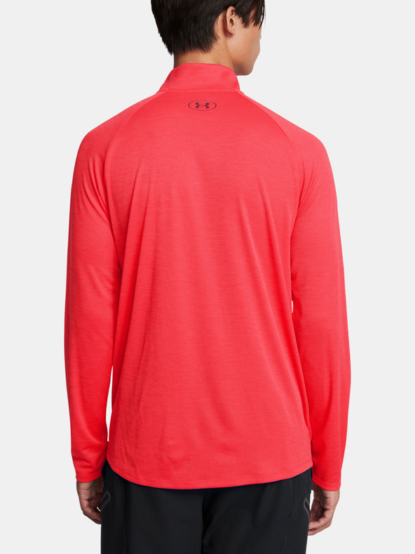 Under Armour Pánské tričko Under Armour UA Tech Textured 1/2 Zip-RED