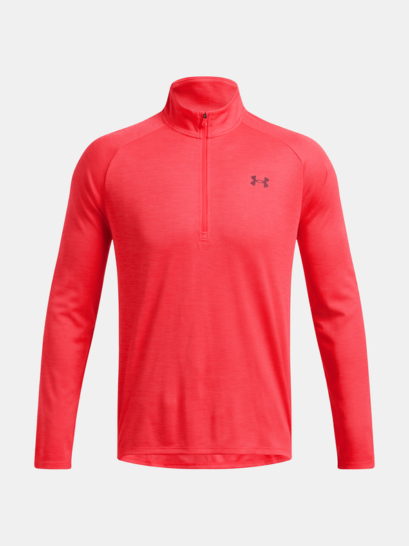Under Armour Pánské tričko Under Armour UA Tech Textured 1/2 Zip-RED