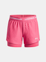 Under Armour Dívčí kraťasy Under Armour UA Tech Play Up 2n1 Short-PNK