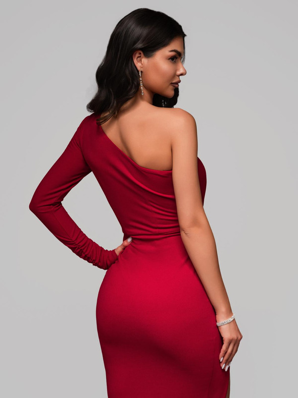 Edoti Maxi šaty GRACE - tmavě červené