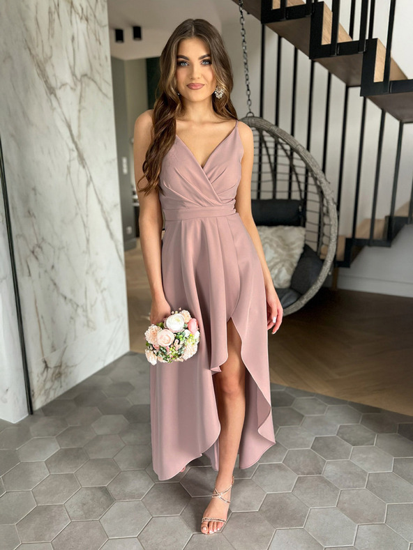 Edoti Maxi šaty LOVE - pudrové