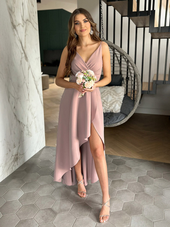 Edoti Maxi šaty LOVE - pudrové