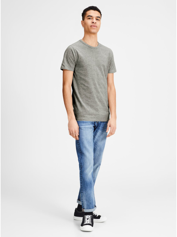 Jack & Jones Šedé žíhané basic tričko Jack & Jones Basic
