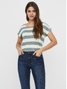 Vero Moda Zeleno-bílé pruhované tričko VERO MODA Wide Stripe