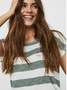 Vero Moda Zeleno-bílé pruhované tričko VERO MODA Wide Stripe