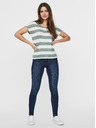 Vero Moda Zeleno-bílé pruhované tričko VERO MODA Wide Stripe