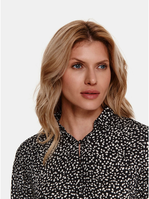 TOP SECRET Černá vzorovaná halenka s knoflíky TOP SECRET