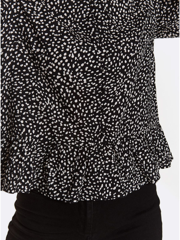 TOP SECRET Černá vzorovaná halenka s knoflíky TOP SECRET