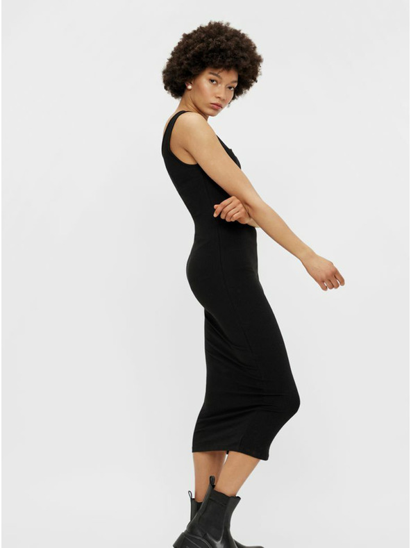 Pieces Černé pouzdrové midišaty Pieces Kitte