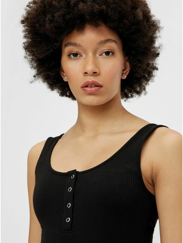 Pieces Černé pouzdrové midišaty Pieces Kitte