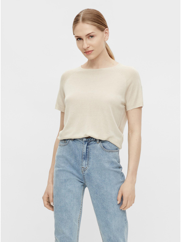 .OBJECT Béžové tričko s příměsí lnu .OBJECT Jangie