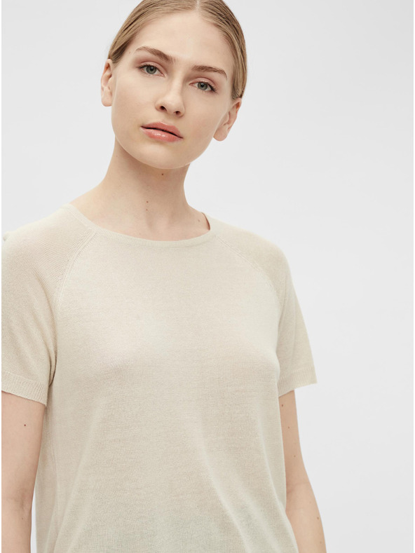 .OBJECT Béžové tričko s příměsí lnu .OBJECT Jangie