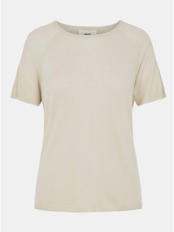 .OBJECT Béžové tričko s příměsí lnu .OBJECT Jangie