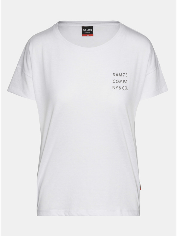 Sam 73 Bílé dámské tričko s potiskem SAM 73