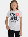 Sam 73 Bílé holčičí tričko s potiskem SAM 73