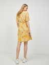 Pieces Žluté květované zavinovací šaty se zavazováním Pieces Tianna