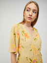 Pieces Žluté květované zavinovací šaty se zavazováním Pieces Tianna