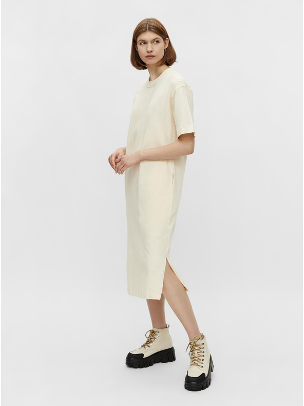 Pieces Krémové basic šaty Pieces Talula