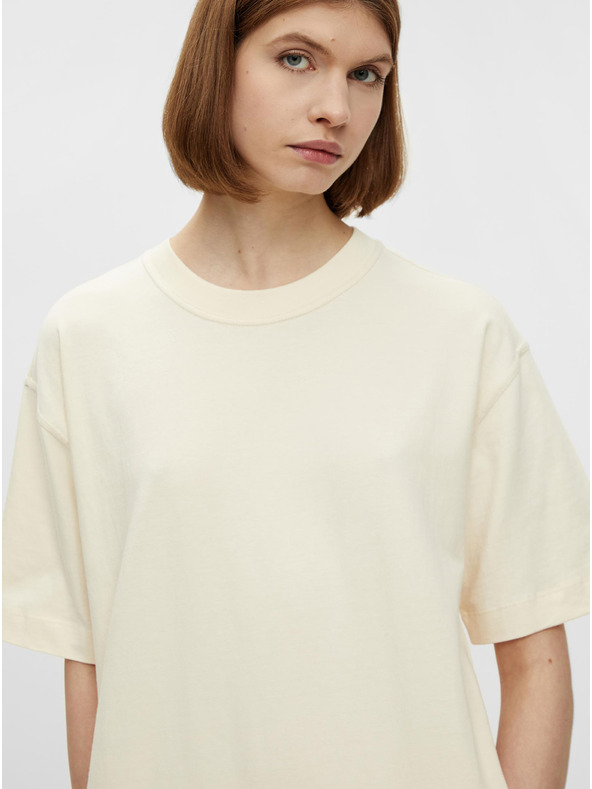 Pieces Krémové basic šaty Pieces Talula