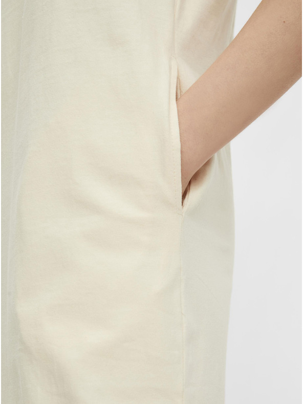 Pieces Krémové basic šaty Pieces Talula