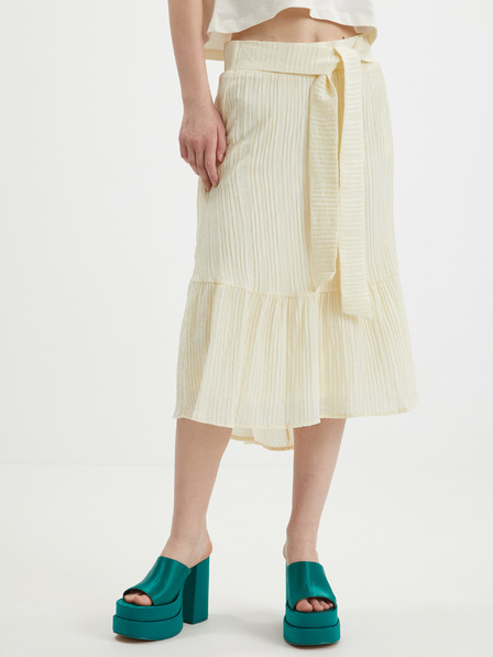 Vero Moda Krémová dámská midi sukně VERO MODA Hajija