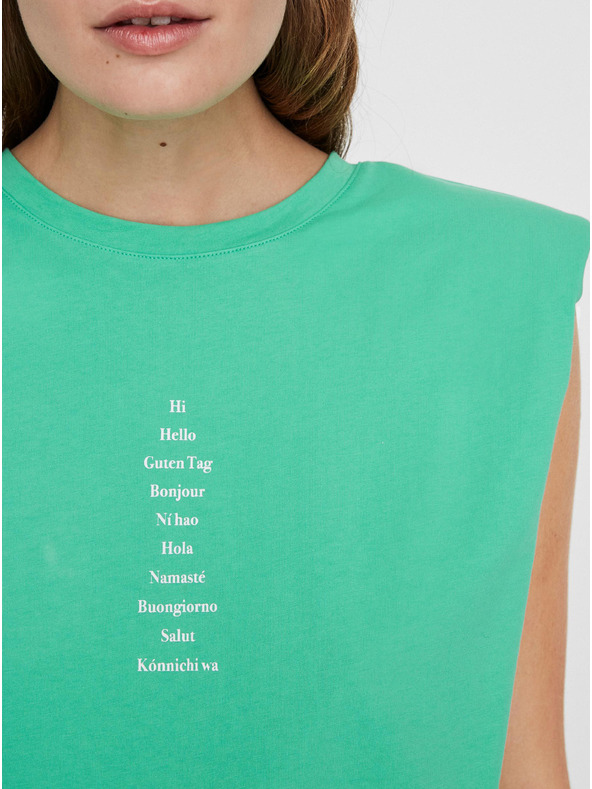 Vero Moda Světle zelené tričko s nápisem VERO MODA Hollie