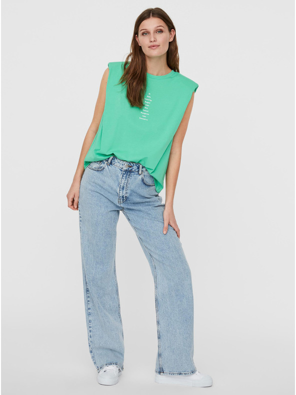 Vero Moda Světle zelené tričko s nápisem VERO MODA Hollie