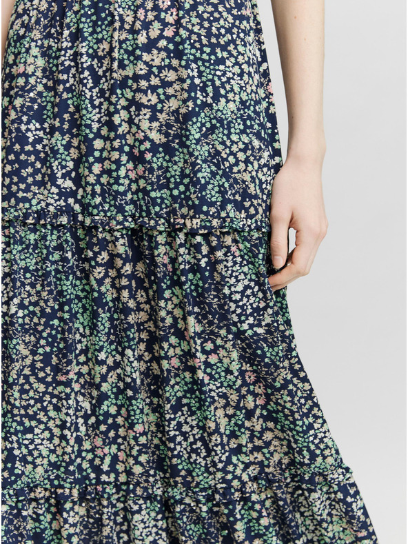 Vero Moda Tmavě modré květované maxišaty VERO MODA Hannah