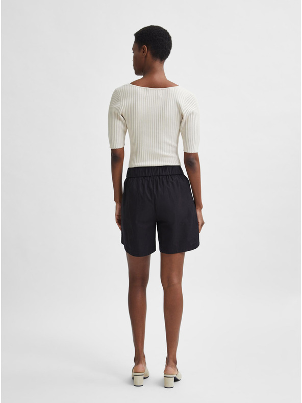 Selected Femme Krémové žebrované tričko Selected Femme Mace