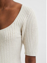 Selected Femme Krémové žebrované tričko Selected Femme Mace