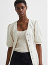 Selected Femme Krémové žebrované tričko Selected Femme Mace