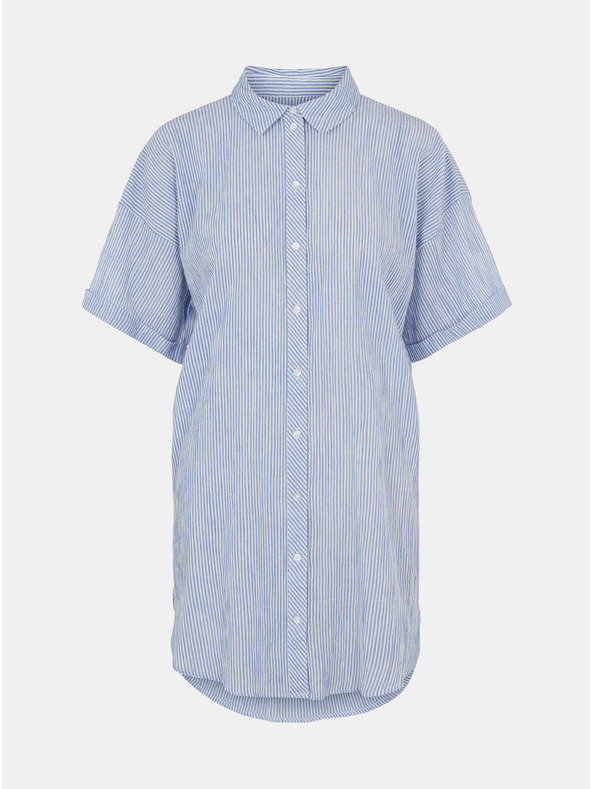 Pieces Světle modrá dlouhá pruhovaná košile Pieces Terra