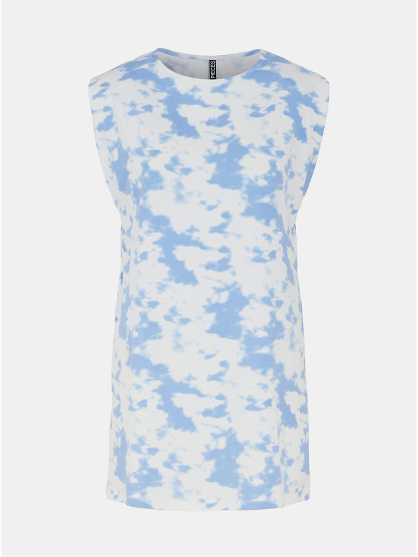 Pieces Modro-bílé vzorované dlouhé tričko Pieces Tabbi