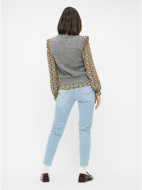 Pieces Světle modré mom džíny Pieces Leah