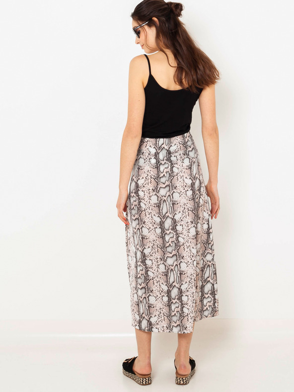 CAMAIEU Šedá vzorovaná sukně s rozparkem CAMAIEU