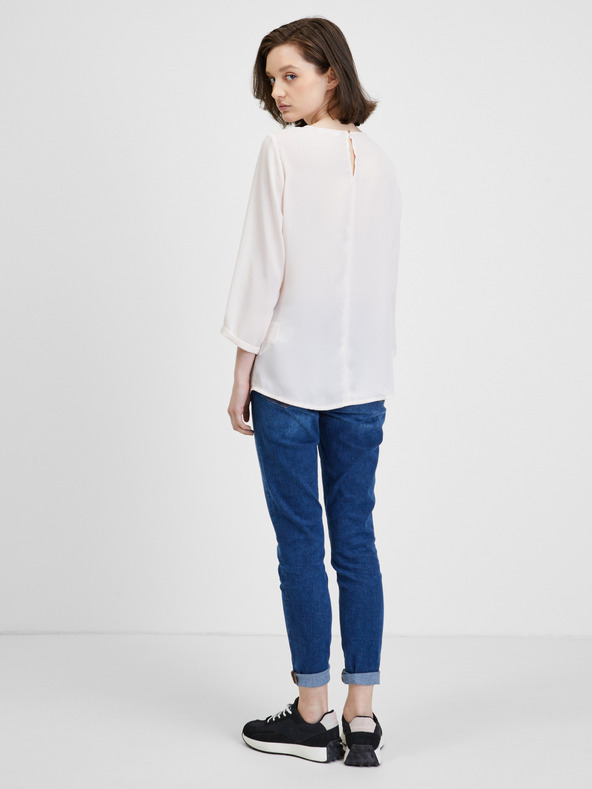 CAMAIEU Krémová halenka s tříčtvrtečním rukávem CAMAIEU