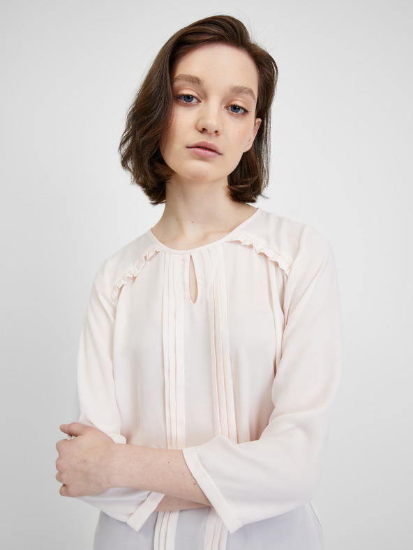 CAMAIEU Krémová halenka s tříčtvrtečním rukávem CAMAIEU