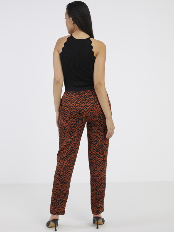 CAMAIEU Hnědé vzorované kalhoty CAMAIEU