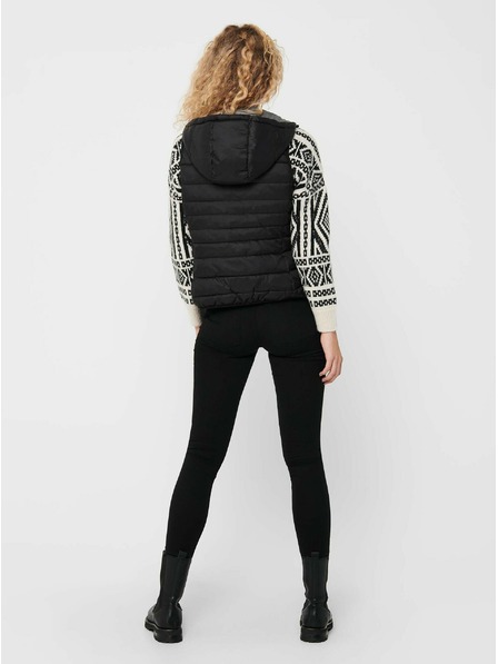 ONLY Černá dámská prošívaná vesta s kapucí ONLY New Tahoe