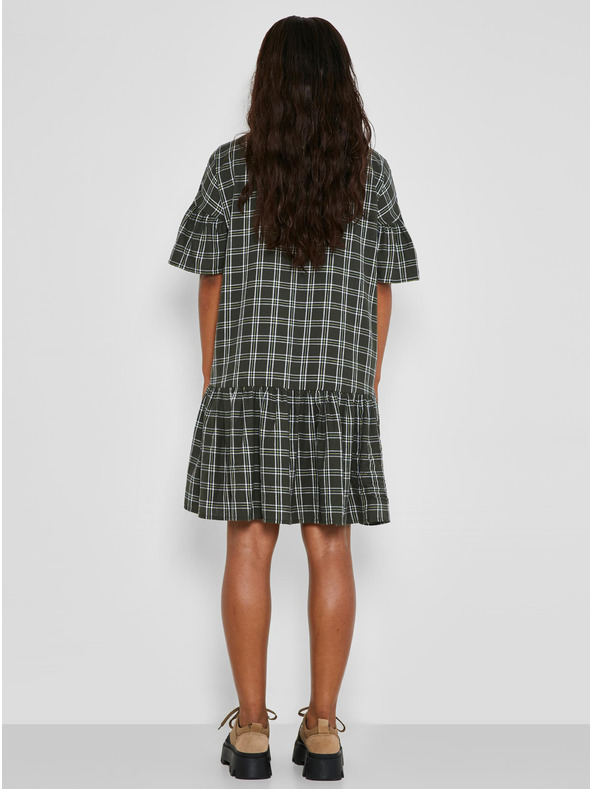 Noisy May Khaki kostkované košilové šaty Noisy May Erik