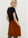 CAMAIEU Hnědá sametová sukně CAMAIEU