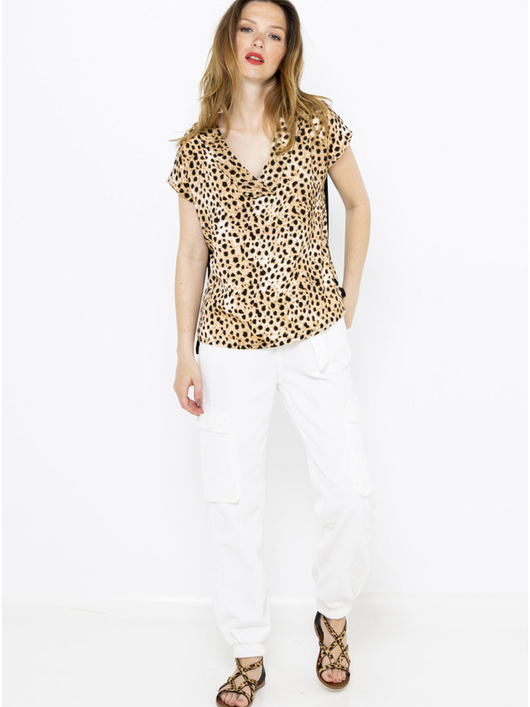 CAMAIEU Béžová halenka s gepardím vzorem CAMAIEU