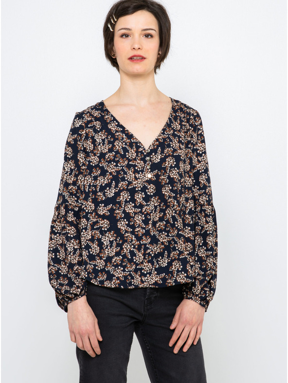 CAMAIEU Tmavě modrá vzorovaná halenka CAMAIEU