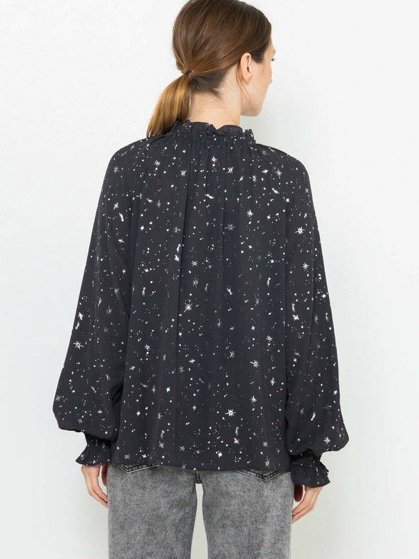 CAMAIEU Tmavě šedá vzorovaná volná halenka CAMAIEU